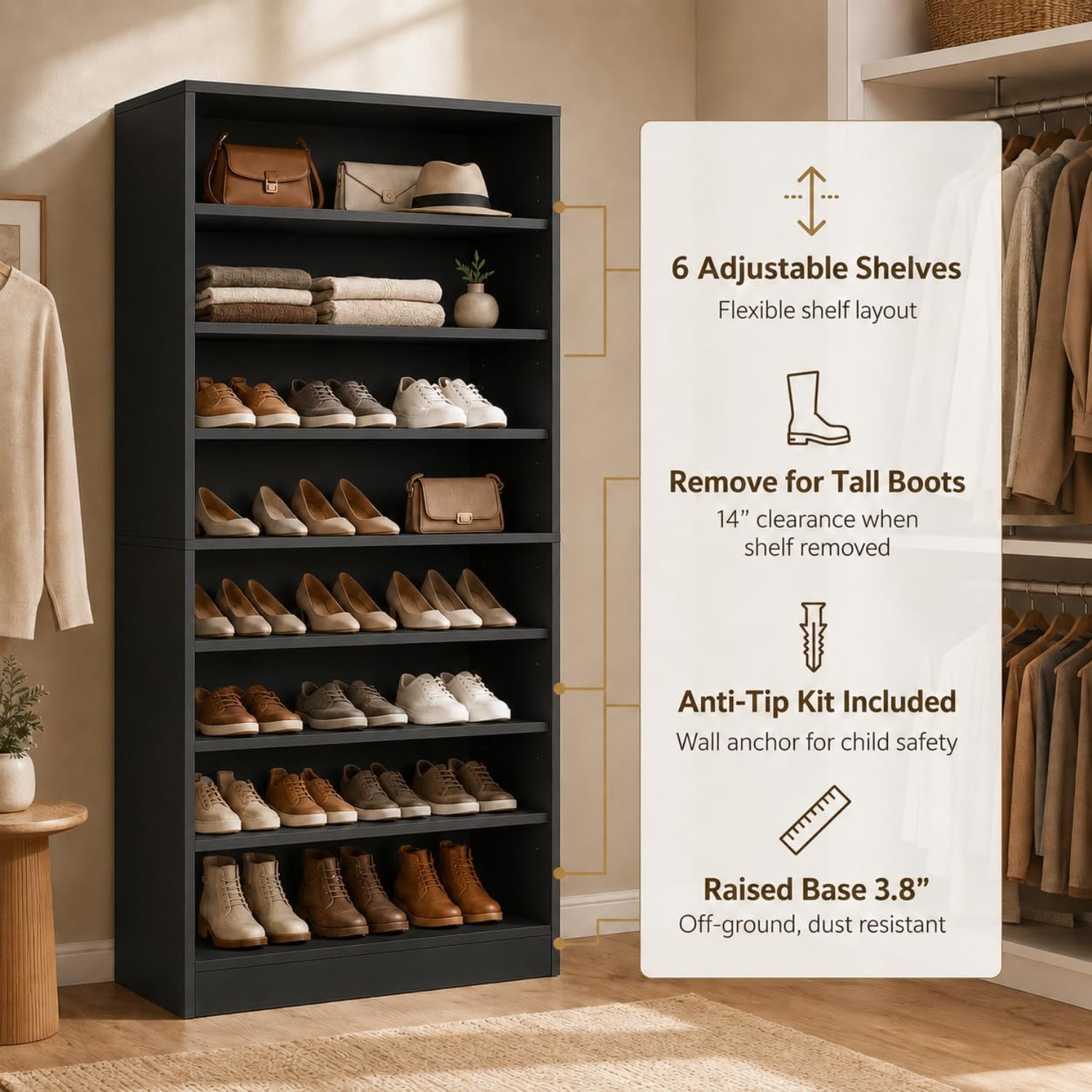 9-Tier Tall Shoe Rack Cabinet  - Shoe Rack Cabinet Narrow Entryway recension och pris