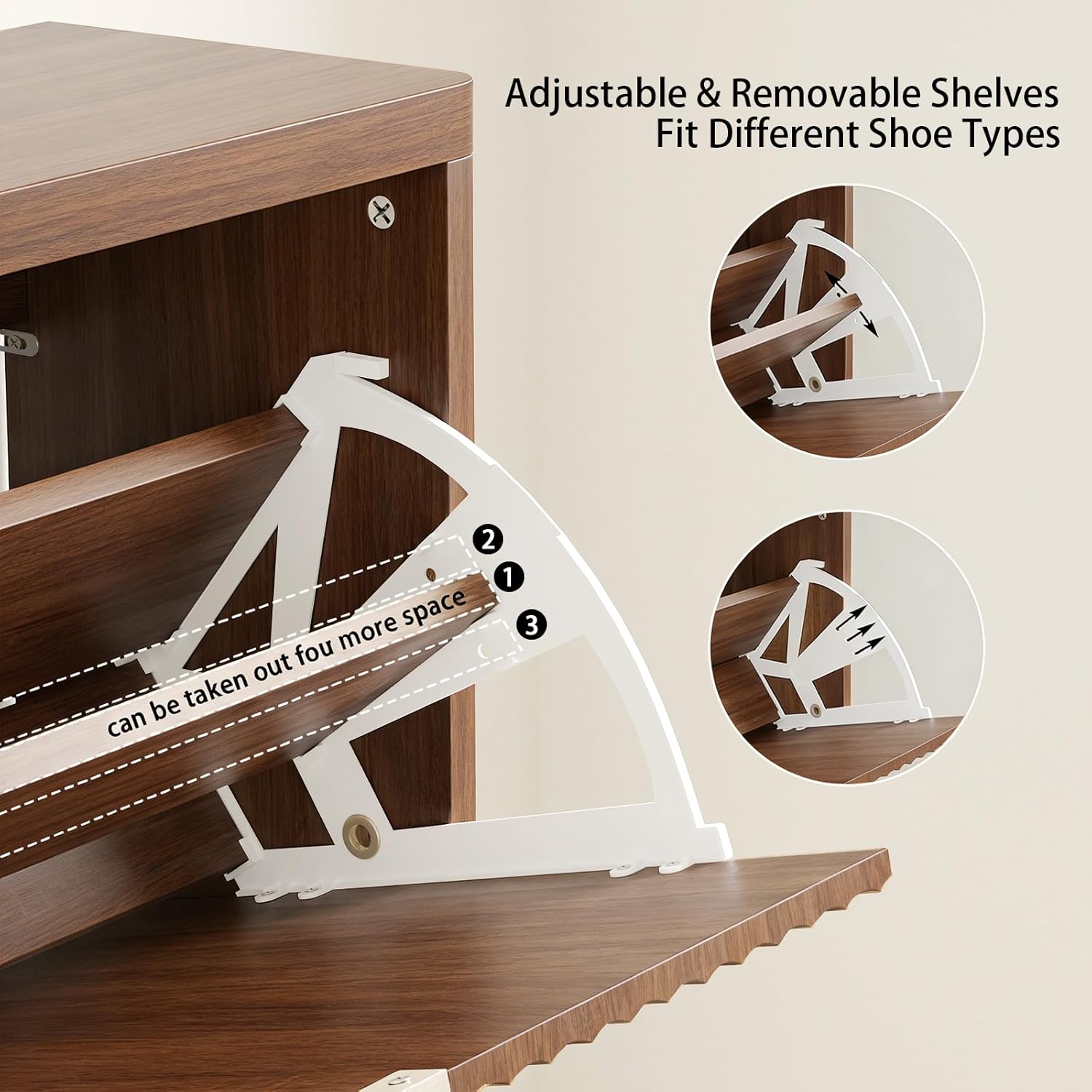 Fluted Shoe Cabinet with 4 Fli - Shoe Rack Cabinet Narrow Entryway recension och pris
