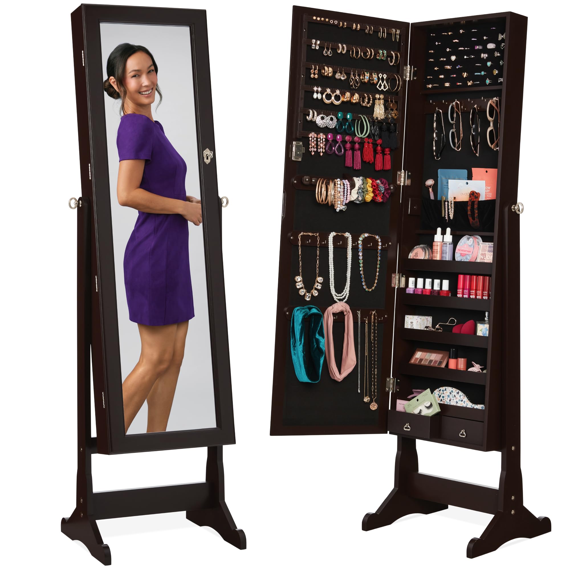 Freestanding Jewelry Armoire C - Full Length Mirror Jewelry Armoire recension och pris